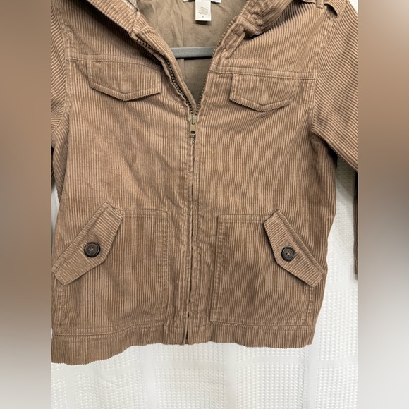 Janie and Jack Beige corduroy jacket with hoodie - Picture 2 of 10
